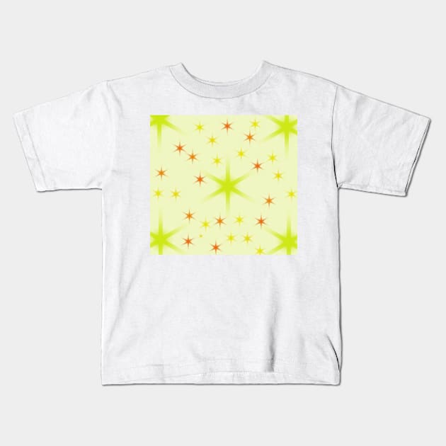 YELLOW ORANGE RED STARS PATTERN BACKGROUND Kids T-Shirt by Artistic_st